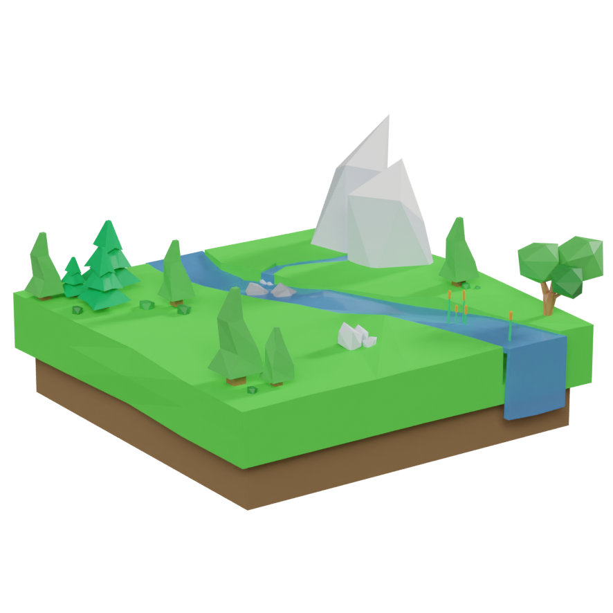 low poly blender world